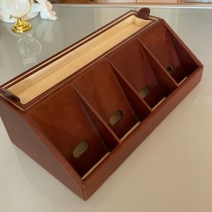 Brown leather organizer